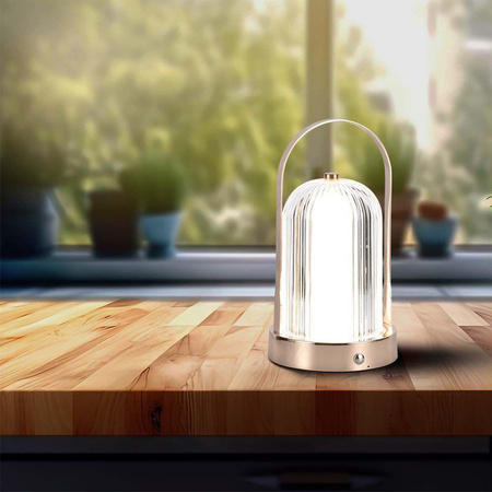 Lampka Biurkowa Nocna V-TAC 1W LED 22cm Ładowanie USB Ściemnianie Matowe Złoto 