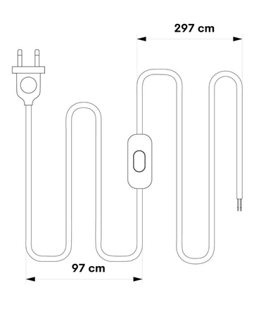 Przewód kabel z wtyczką PVC 4m czarny