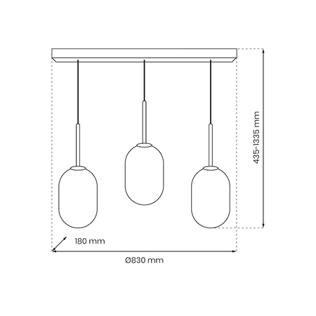 Lampa wisząca ALIAS BLACK 3xE14