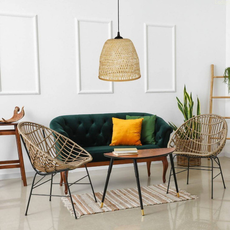 Lampa wisząca BOHO bambusowa czarna E27 PHU09 30cm