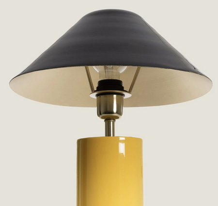 Lampka stołowa nocna z Metalu BRIJESH 1xE27 czarno żółta