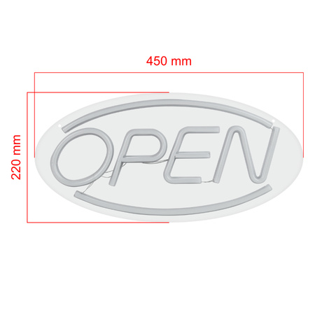 Dekoracja świetlna Neon LED open 45 x 22 cm