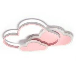 Lampa dziecięca sufitowa różowe chmurki 58W LED sterowana pilotem