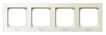 Ramka poczwórna do łączników IP-44 Sonata Ospel Ecru