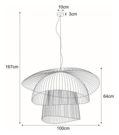 Designerski, druciany, duży żyrandol do salonu KP-12 z serii PLAZA
