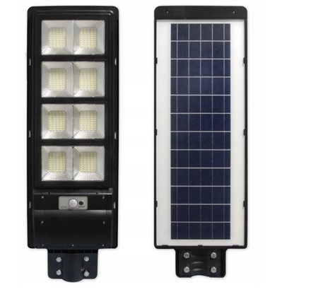 Lampa LED solarna uliczna czarna 360W 6000K zimna IP65 czujnik ruchu i zmierzchu + pilot