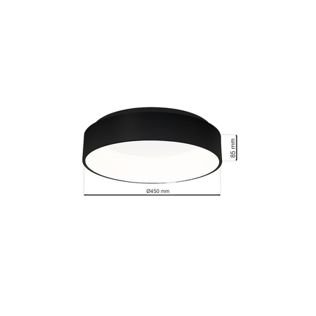 Plafon OHIO BLACK 24W LED