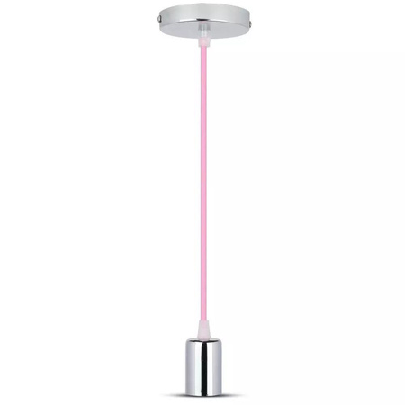 Oprawa Zwieszana V-TAC Chrom Metal Różowy przewód VT-7338-PK 5 Lat Gwarancji