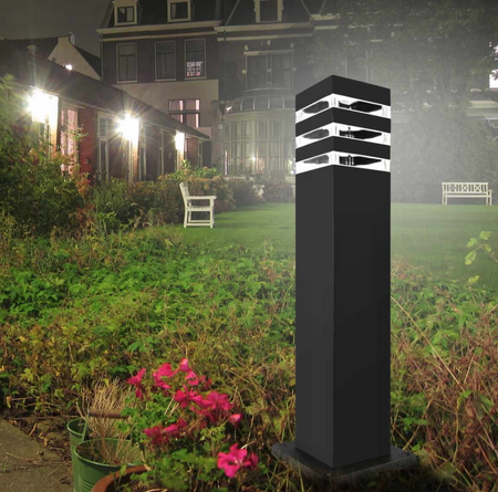 Lampa ogrodowa stojąca MALIBU 1xE27 czarny kwadrat 60cm