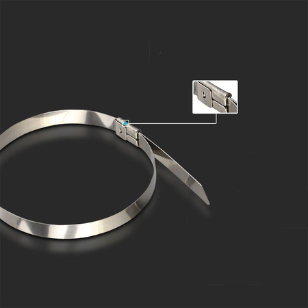 Opaska kablowa ze stali nierdzewnej V-TAC 4,6x350mm (Opak. 100szt)