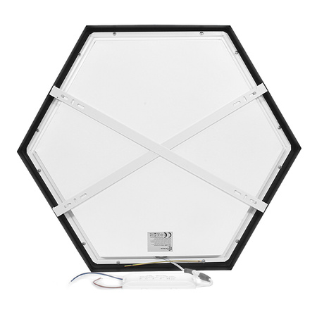 Panel LED Natynkowy HEXAGON BY-SLS-6C Plaster Miodu 40W Czarny