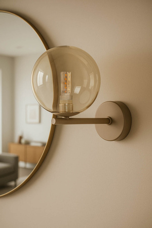 Kinkiet bursztynowa kula K-5849 z serii LEMO