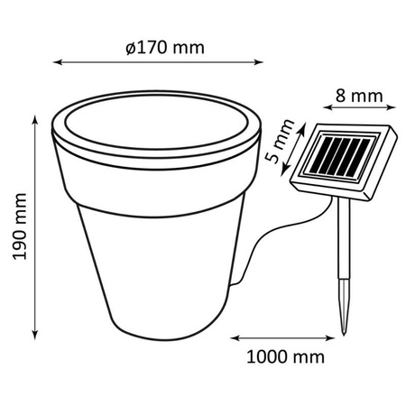 Lampa solarna Led DONICZKA Biała