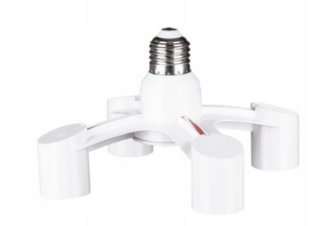 Splitter rozgałęziacz adapter żarówek na 4 gniazda E27