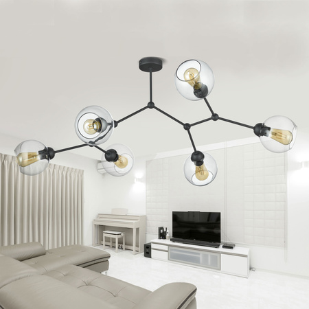 Lampa sufitowa FAIRY Czarna 6xE27