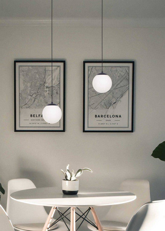 Lampa wisząca z mlecznym kloszem 16 cm K-4921 z serii SAVOY