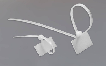 Opaska zaciskowa 2,5x200 biała z tabliczką opisową (op.30) ELEKTRO