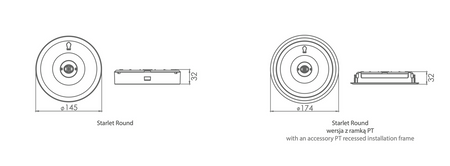 Oprawa awaryjna natynkowa Starlet Round SO 150 NM 1H MT IP20 [BLK] / 90989