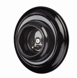 Gniazdo ceramiczne podtynkowe czarne z ramką slim