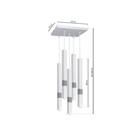 Lampa wisząca CASTRO WHITE / CHROME 5xG9