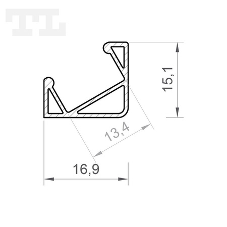 LED P3-4 Profil 3000 mm czarny lakierowany (30/60 stopni) (nr kat 863417)