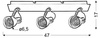 Lampa ścienna listwa 3X50W GU10 czarny/miedź MARKUS 93-35608-M