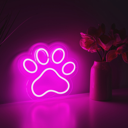 Dekoracja świetlna Neon LED łapa 25 x 22 cm