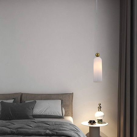 Lampa wisząca Piega 1xE14 biała złota