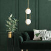 Lampa wisząca złota Milano Ring podwójna mleczne kule 2xE14