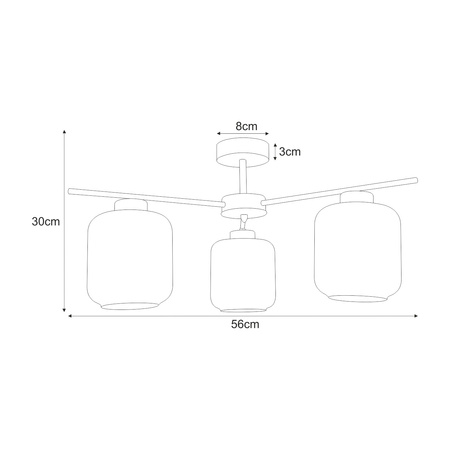 Lampa sufitowa z kloszami o ciekawym kształcie K-5516 z serii PIEGA