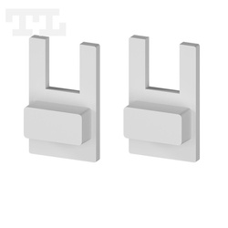 Komplet zaślepek bocznych szarych P10-3 z szybą (1 szt. z otworem, 1 szt bez otworu) (nr kat 7710311)