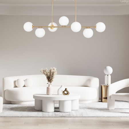 Lampa sufitowa Milano złota 7xE14 mleczne kule EP1C24