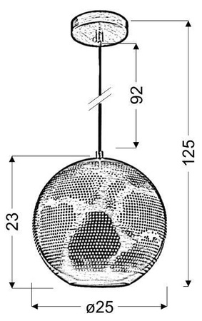 Lampa sufitowa wisząca Candellux Sfinks 31-43276  kula   E27 ażurowy jasno brązowy