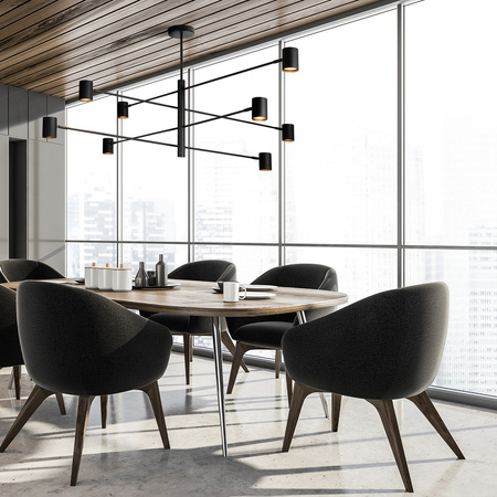 Light prestige Snow 8 wiszący czarny LP-731/8P BK