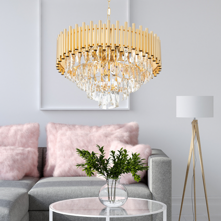 Lampa kryształowa luksusowa żyrandol Luxury WSC013 złota duża