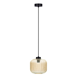 Lampa wisząca z ryflowanym, miodowym kloszem K-5650 z serii CLARK
