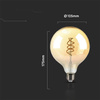 Żarówka LED V-TAC 6W Filament E27 Kula Glob G125 Bursztyn 125x173mm VT-2126 1800K 400lm