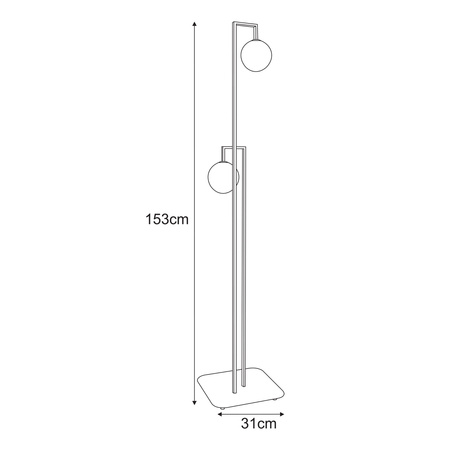 Lampa podłogowa o geometrycznej formie z kloszami K-5774 z serii TORES