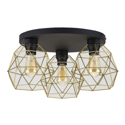 Lampa sufitowa GALAXY Black/Gold 3xE27 koło
