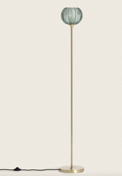 Lampa Podłogowa z Metalu i Szkła Klimt zielona złota