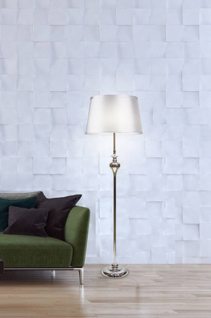 Lampa podłogowa Prima 1xE27 chromowy abażur