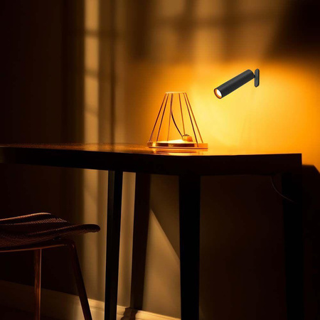 Lampka Biurkowa V-TAC 4w1 37cm Kinkiet Klips Latarka 3W LED Czarna 