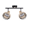 Tajga lampa sufitowa listwa czarny+drewniany 2x40w e14 klosz czarny+drewniany