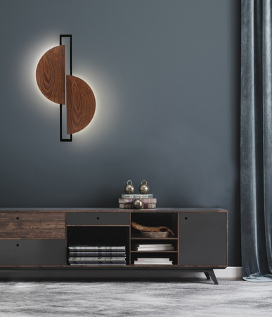 Nowodvorski Kinkiet z włącznikiem drewniany SUNRISE LED