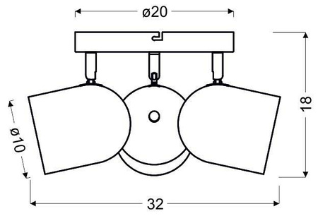 Lampa sufitowa 3xE27 szara 32cm AZURO 98-63236