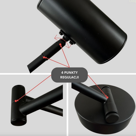 Kinkiet regulowany 1xGU10 Sigma czarny