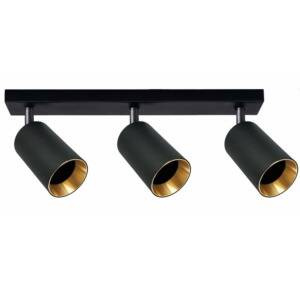 Lampa ścienno-sufitowa MARIBEL 3 GU10 czarno-złota + czarne pierścienie