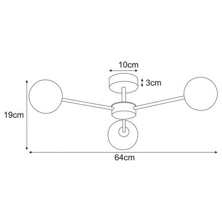Beżowa lampa sufitowa z transparentnymi kloszami K-5710 z serii CASOLI