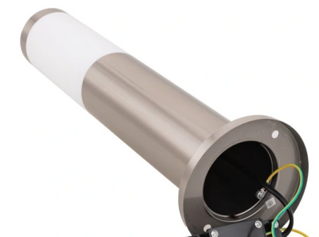 Słupek ogrodowy srebrny okrągły 1xE27 lampa IP44 45cm z czujnikiem ruchu 