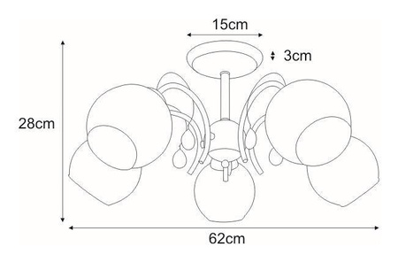 Lampa sufitowa K-JSL-6554/5 CHR -SUSAN